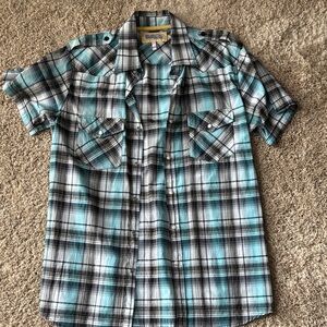 No Retreat Teal and Black Plaid Shirt